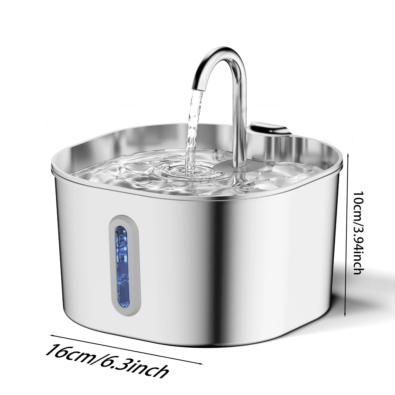 Fuente de agua automática con sensor de movimiento — acero inoxidable, 2,2 L