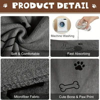 Toalla de microfibra de secado rápido para perros — súper absorbente
