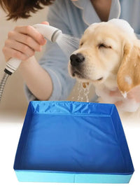 Mini piscina plegable para perros pequeños y cachorros — 50×50 cm, sin inflar