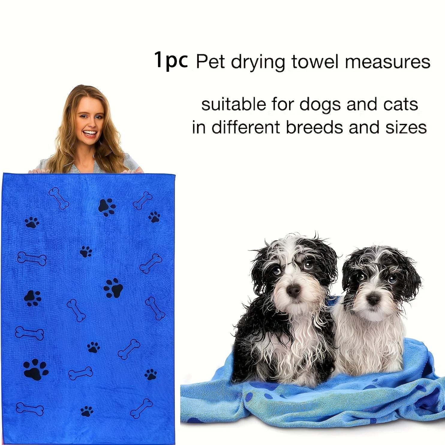 Toalla de microfibra de secado rápido para perros — súper absorbente